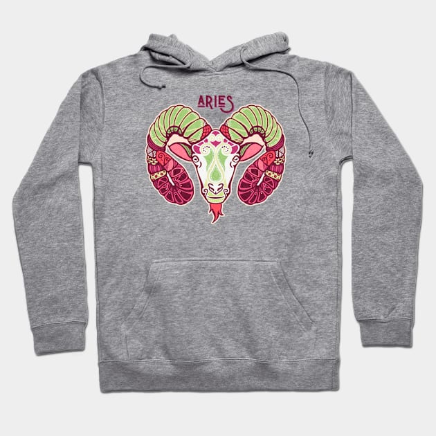 Vibrant Zodiac Aries Hoodie by Mazzlo Shop